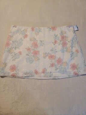 Altar'd State Pastel Floral Cotton Eyelet Embroidered Mini Skirt Size XXL